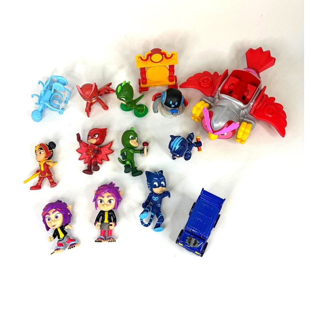 PJ Mask Figure Lot Owlette An Yu Anyu Gong Ninja Bus and MORE